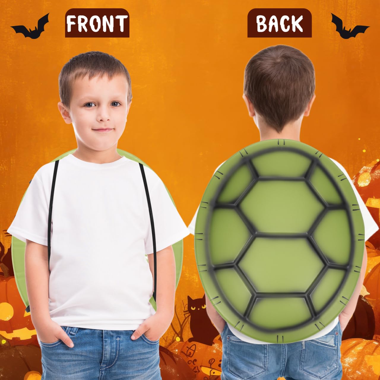 VICASKY Mochila de tortuga con caparazón de tortuga, 2 piezas, accesorios de disfraz para niños, mochila de Eva rendimiento verde