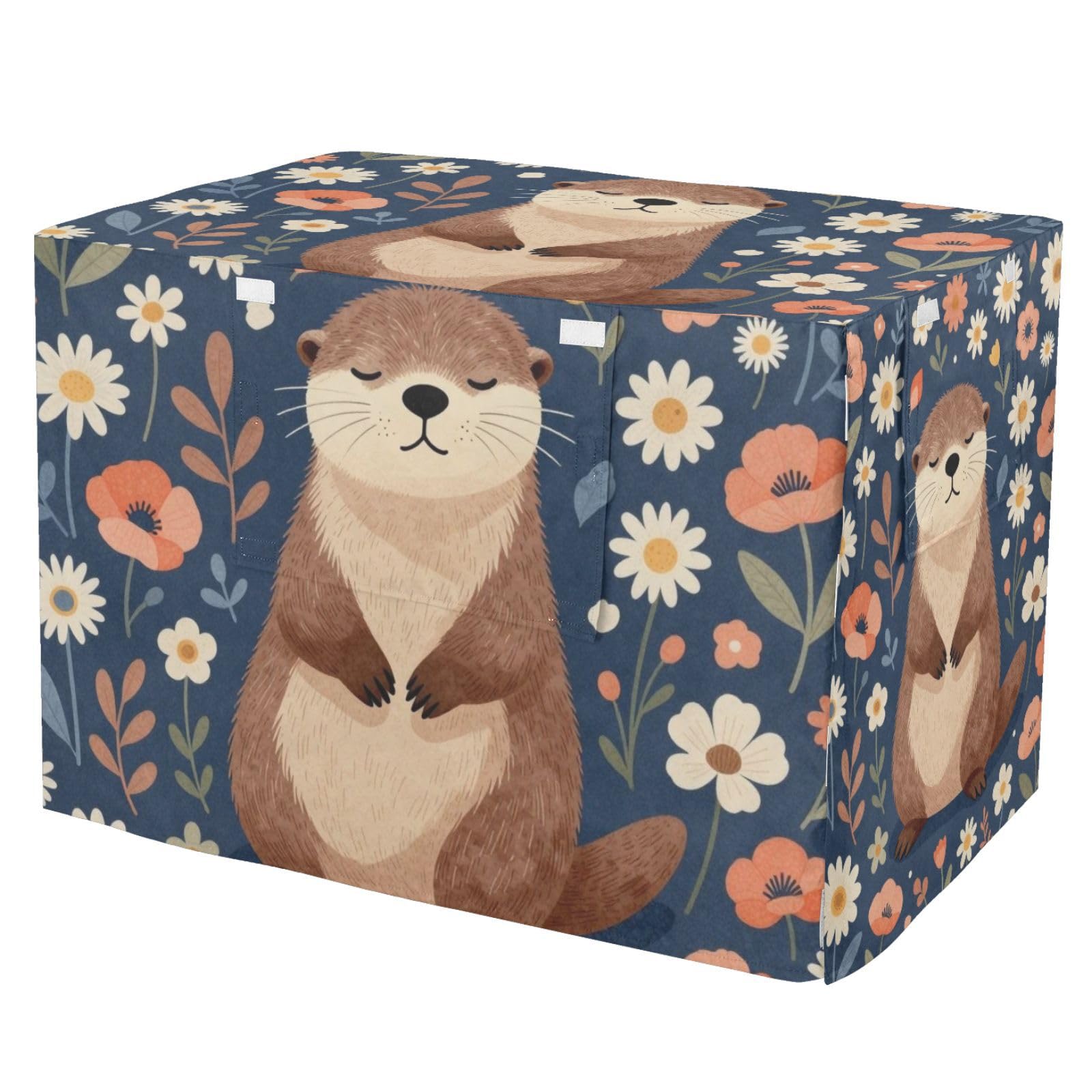 Housse de transport pour cage pour chien S-XL anti-vent motif loutre fleurs