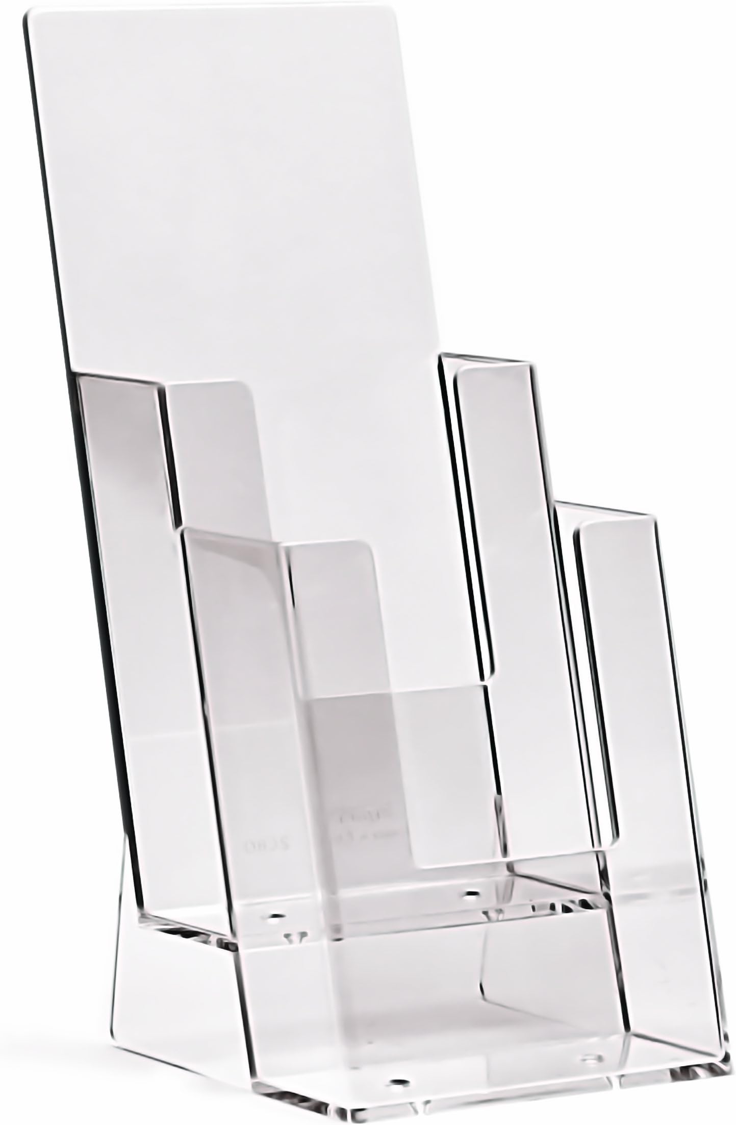 VITAdisplays® Flyerstand DINlang/DIN A6 (ansichtkaart) / 2 etages, transparant (NE-120