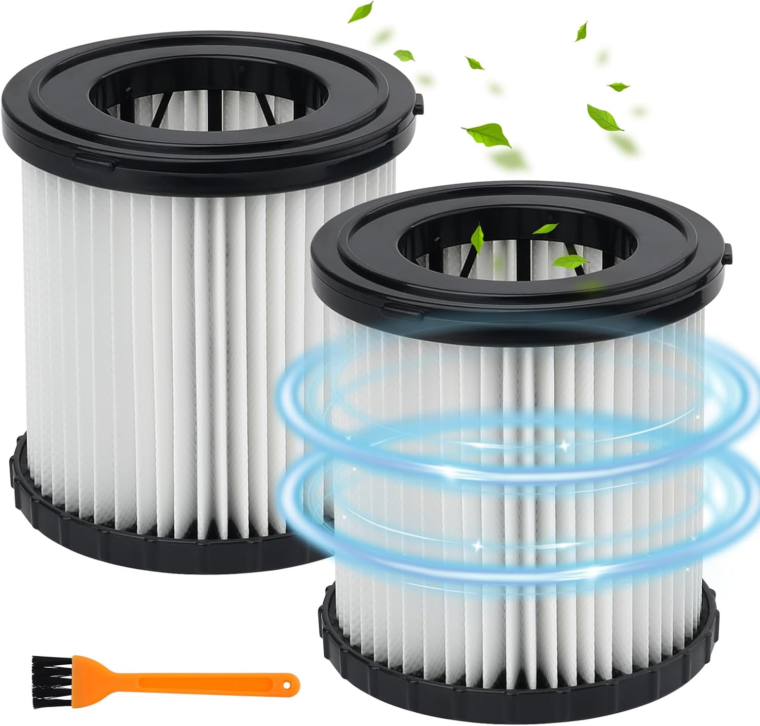 2 Pcs DCV580H DCV581H Vacuum Replacement Filter Compatible with DeWalt DCV5801H 20V MAX Battery Wet Dry VAC Vacuum Filter, Reusable and Washable