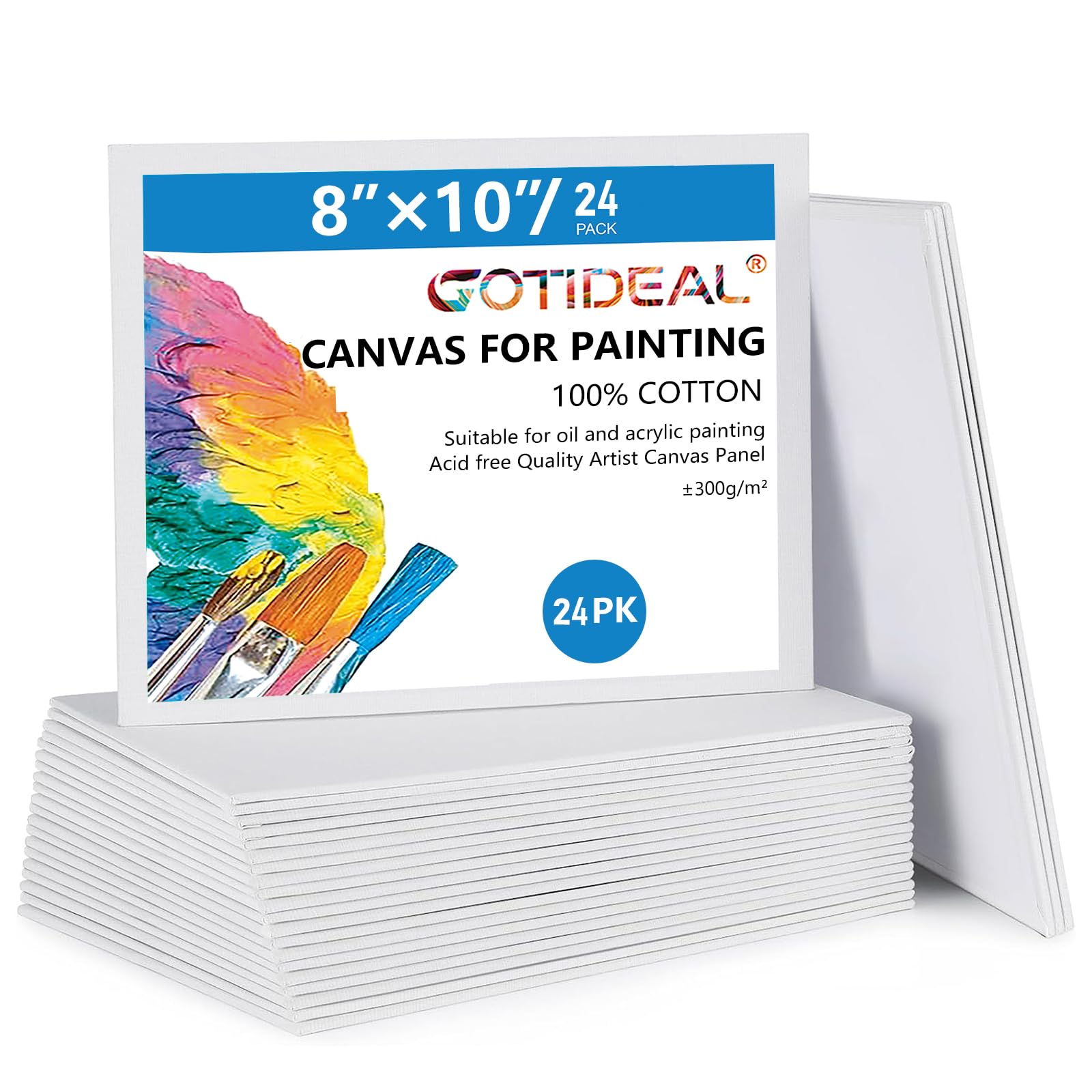 GOTIDEAL Canvas Boards 8x10 24 Pack