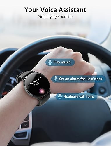 Miniatura 7 de Reloj inteligente para hombres y mujeres con pantalla táctil, reloj inteligente con asistente de voz y recordatorios de mensajes, rastreador de