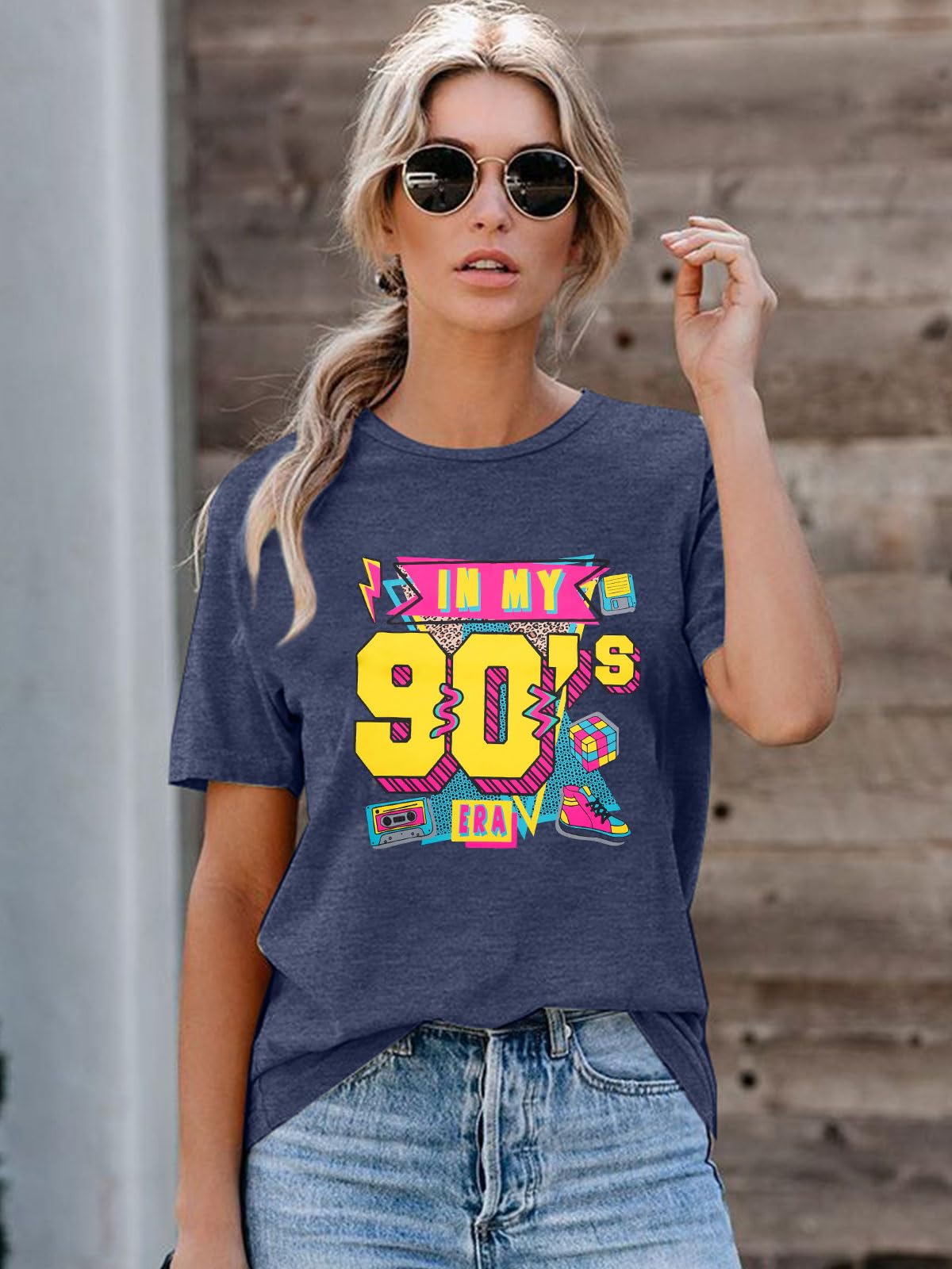 Camicie da donna anni '80 T-shirt grafica vintage neon camicie in My 80s Era Shirt Casual anni '80 anni '90 vestiti per feste