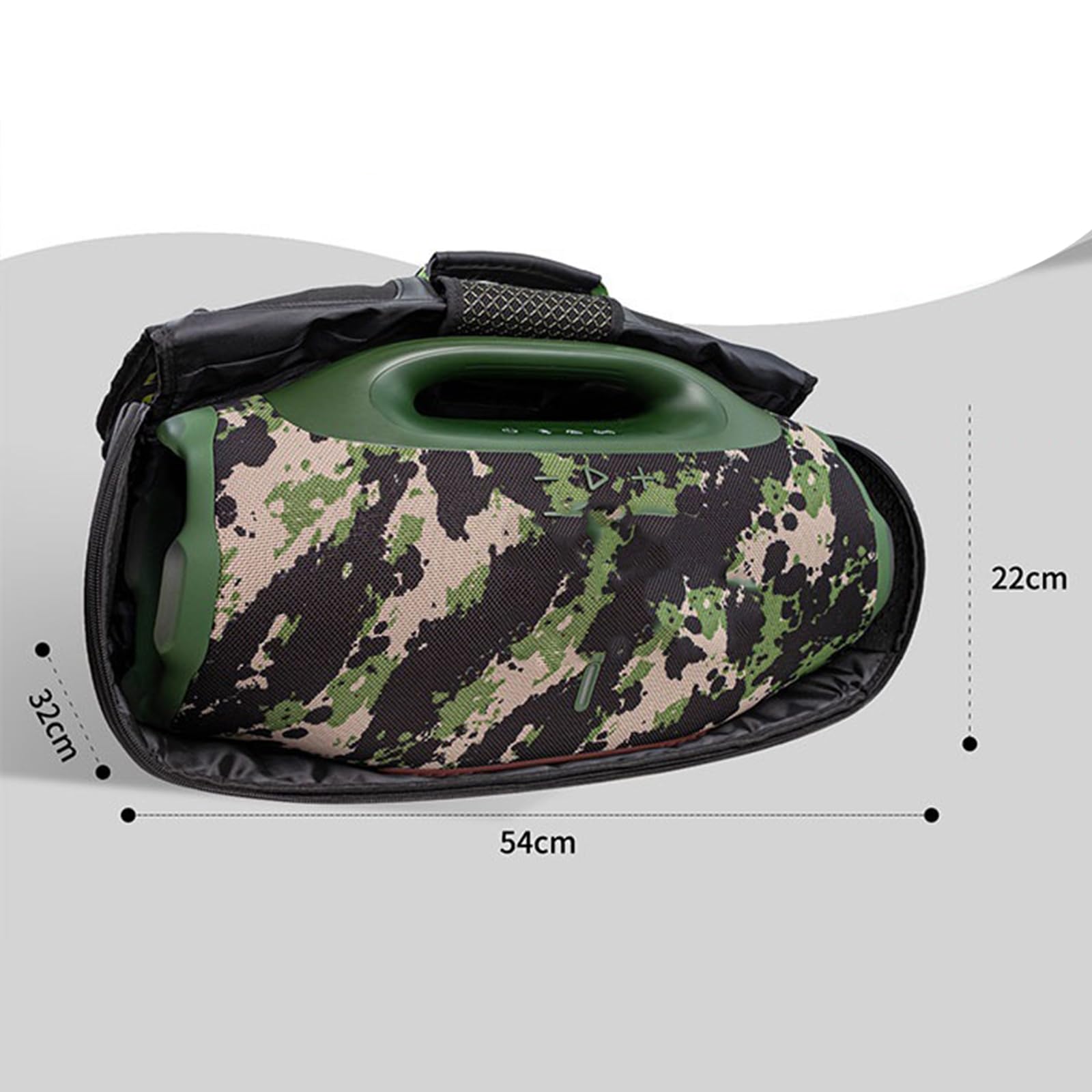 Wasserabweisende Lautsprecher-Tragetasche, stoßfest, verdickte Polsterung, Oxford-Tuch, Schutzhülle für Boombox 3 Outdoor-Lautsprechertasche, Schwarz , Mass Beauty