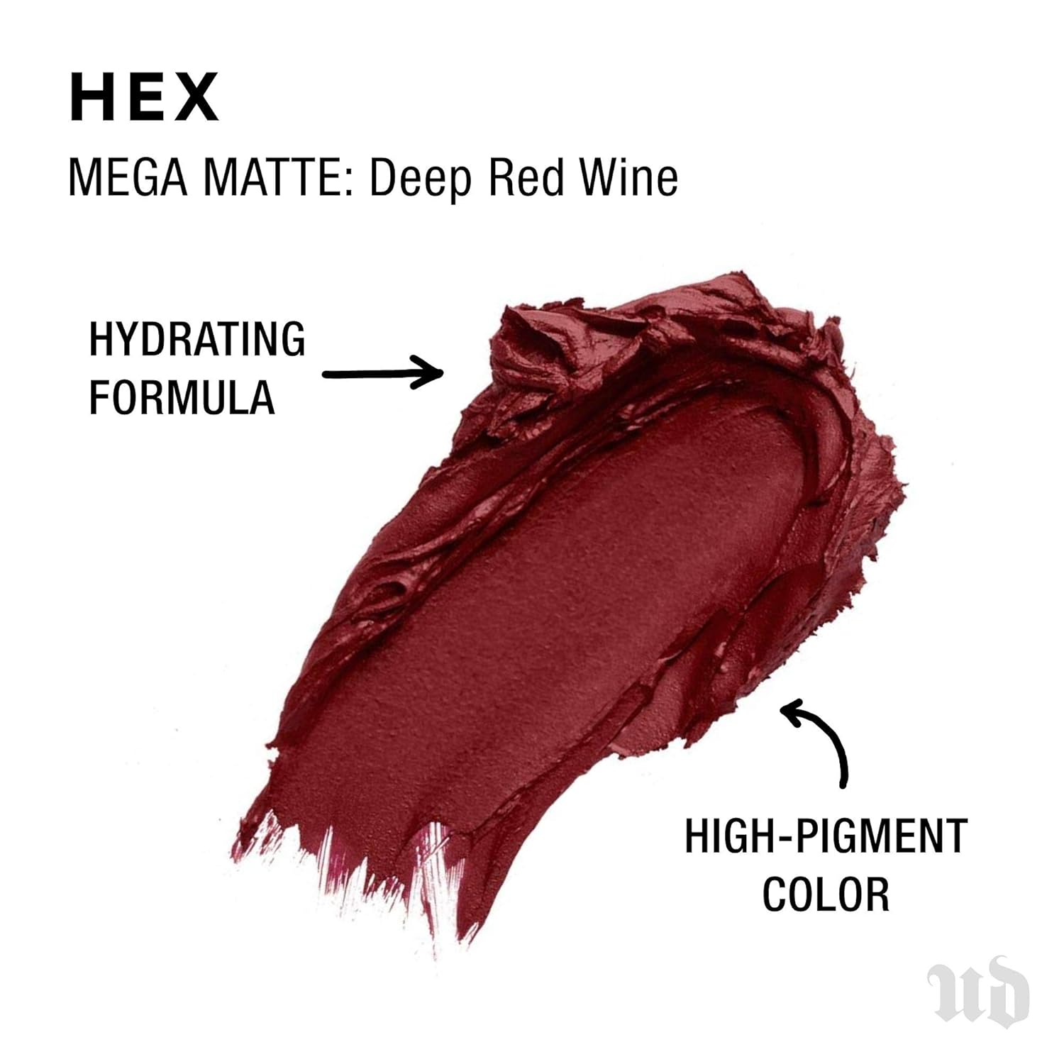 Urban Decay Vice Lipstick, Hex - Deep Red Wine with a Mega Matte Finish - Unbelievable Color, Smooth Application, Hydrating Ingredients - 0.11 oz : Beauty