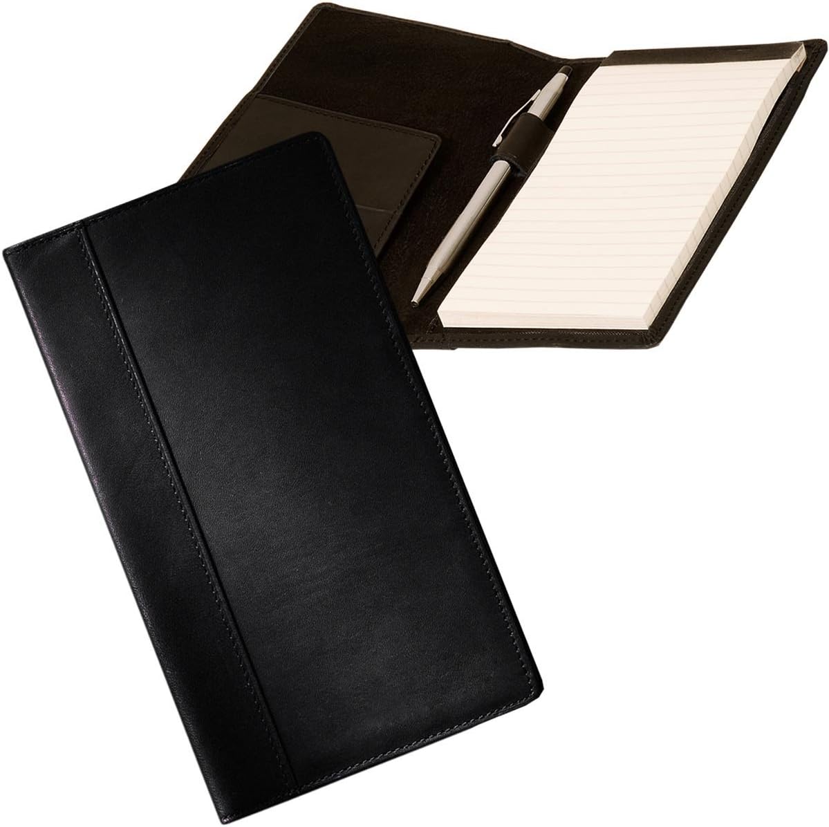 Bravo Enterprise Refillable Leather Breast Pocket Composition Notebook Journal Checkbook Holder-Black Office Product – Day to Day Calendar