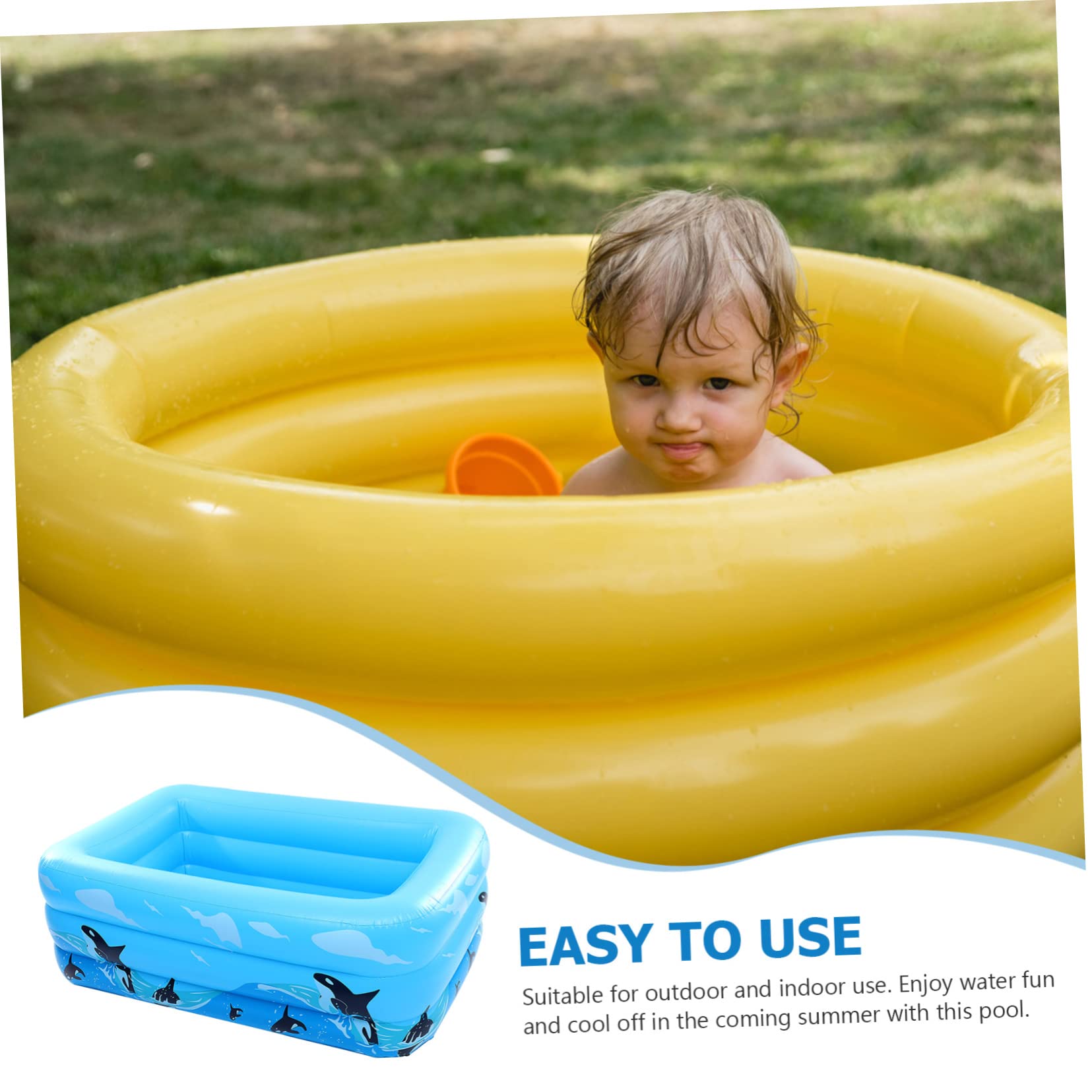 Piscina Hinchable para Niños de PVC Azul, Inflado Rápido