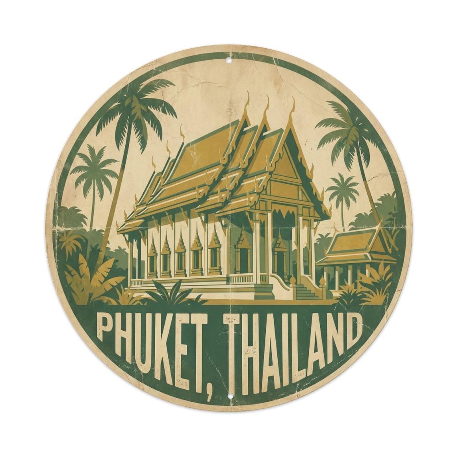 Phuket Suwan Temple Buddhist Heritage Sacred Culture Metal Tin Sign
