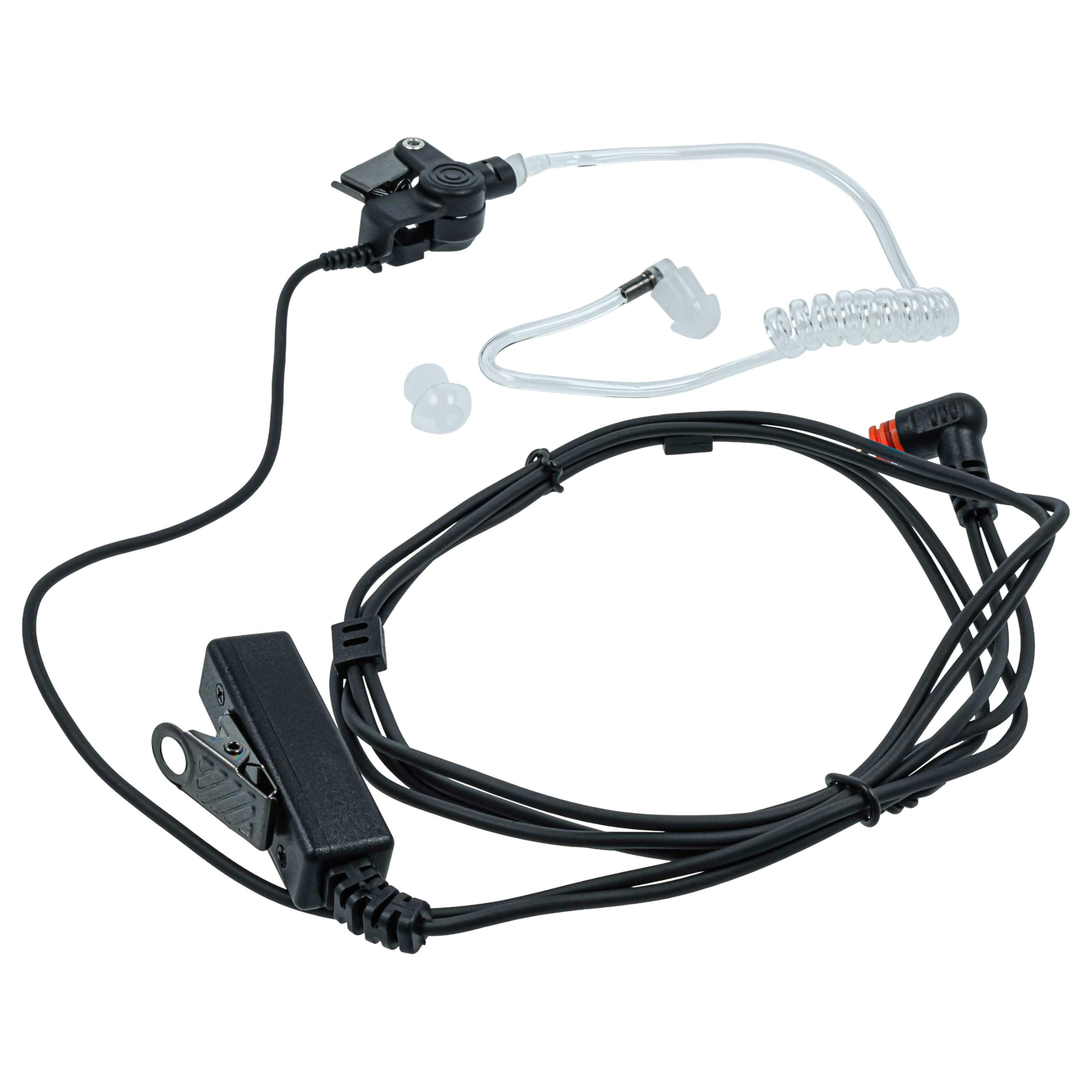 vhbw Zestaw słuchawkowy kompatybilny z Motorola SL7550, SL1K, SL4010, SL1600, SL4000, SL7500, SL1M krótkofalówka - przezroczysty, czarny