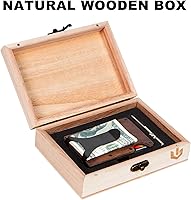 Vista 2 de Custom Wooden Credit Card Holder with Money Clip and wooden box Personalized Wallet Gift for Husband - Anniversary Gift for Him, Boyfriend Gifts