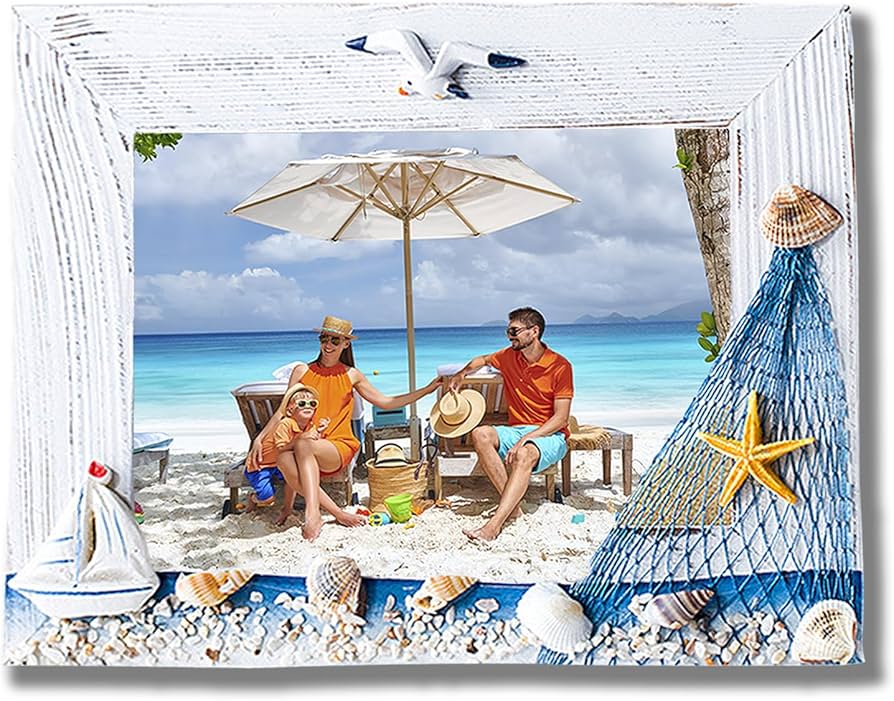 Amazon.co.jp: JIUMO 地中海写真フレーム 木製フォトフレーム 6x4