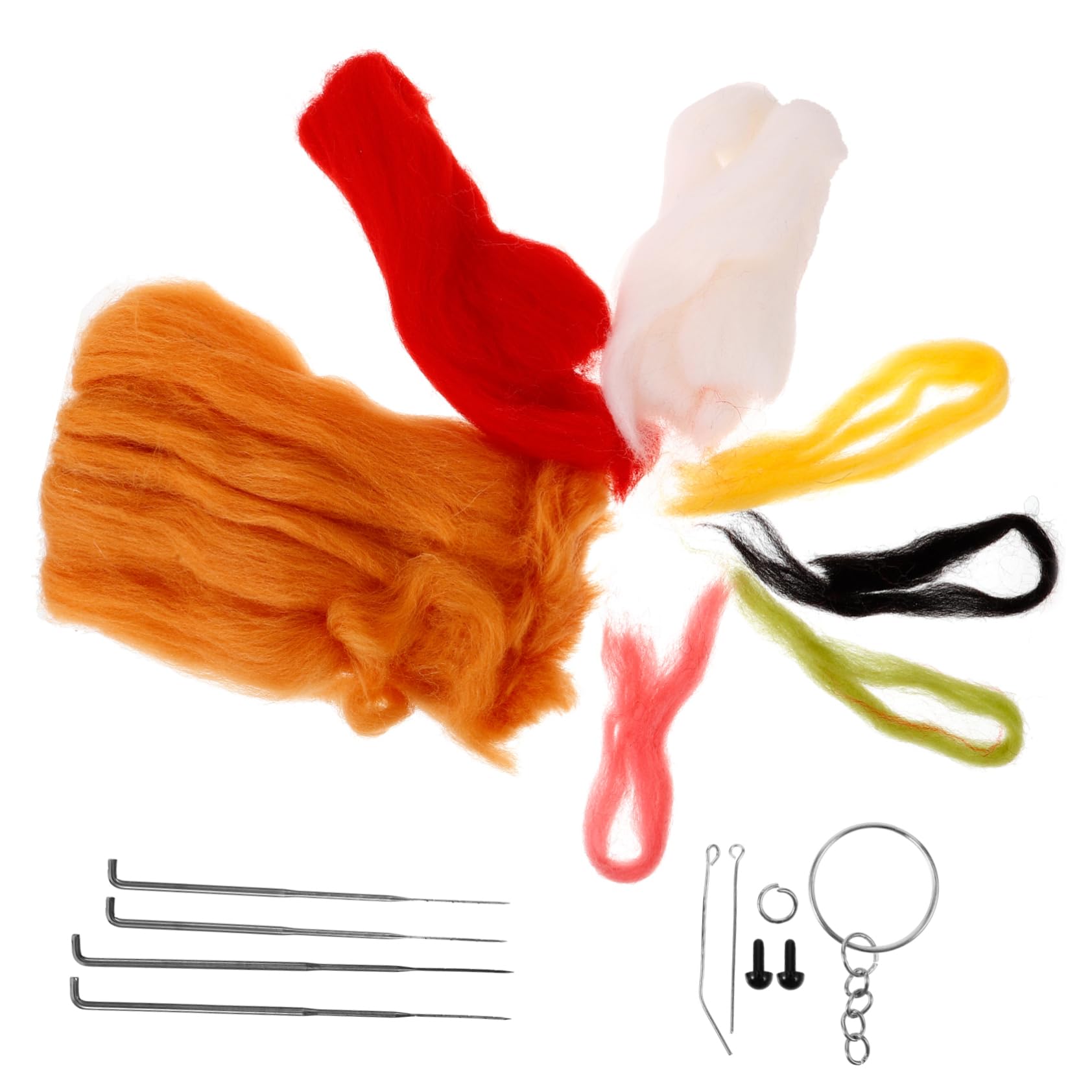 Housoutil DIY Needle Felting Kit Complete House Doll Felting Set Soft Wool Felt Pendant for Craft Accessory