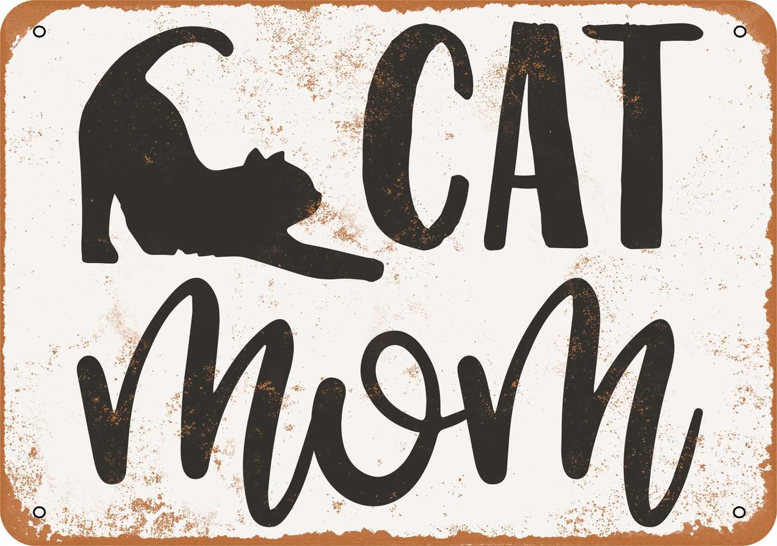 Miaomansenstore Metal Sign - Cat Mom - Vintage Look Home Decor