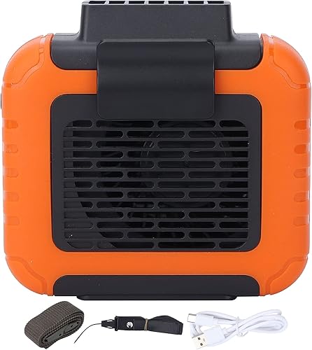 Miniatura 9 de Mini ventilador de cintura portátil, ventilador personal para exteriores, simple ventilador de cuello ajustable de 3 velocidades, ventilador de