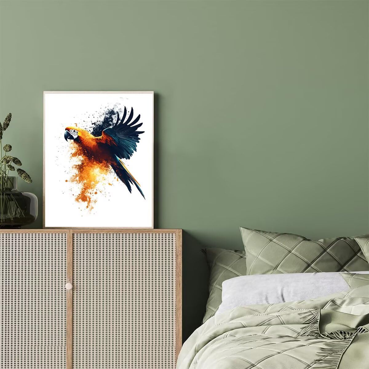 Dipingere con i Numeri Bird, Paint by Numbers Adulti Pappagallo, Fai da te Creativi Adulti Quadri da Dipingere Numerati Kit per Decorazione Della Parete di Casa, Regalo 70x95 cm Senza Cornice W9-1