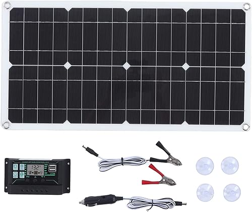 Miniatura 6 de Kit de panel solar portátil - Kit de inicio de panel solar monocristalino de 250 W con controlador solar de 10 A, puertos USB duales, sistema de