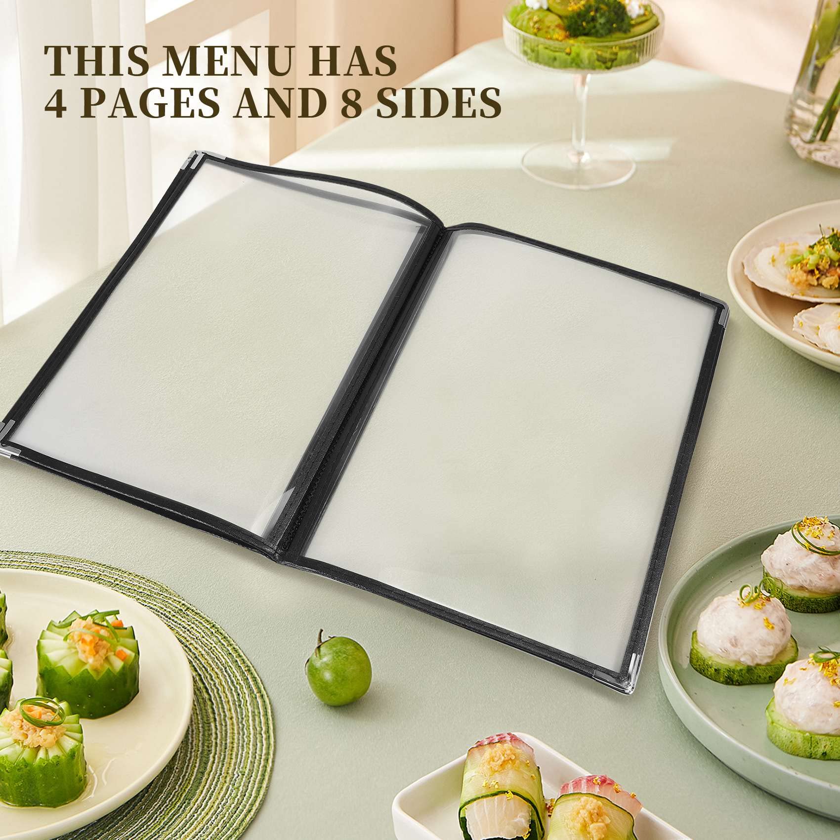 Copertine per Menu Ristorante Trasparenti da 2 Pezzi per Bar nel Stile Libro nel Formato A4 Bar 4 Pagine 8 Visualizza