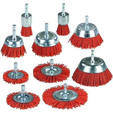 SALI 10 Pack Nylon Filament Abrasive Wire Brush Wheel & Cup Brush...