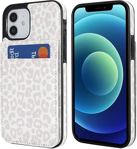 Miniatura 9 de Vaburs Funda compatible con iPhone 12 y iPhone 12 Pro con tarjetero de crédito, cierre magnético de piel sintética de alta calidad, a prueba de