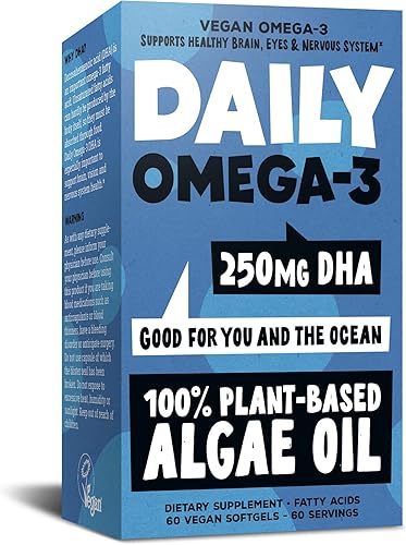 Suplemento vegano Omega 3 DHA Aceite de algas premium a base de plantas sostenible sin mercurio mejor que el aceite de pescado apoya la salud del