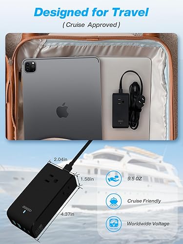 Miniatura 4 de BSEED Regleta de alimentación con USB, extensión de 3 tomas de corriente, 3 puertos USB, protector de sobretensión, estación de carga de escritorio