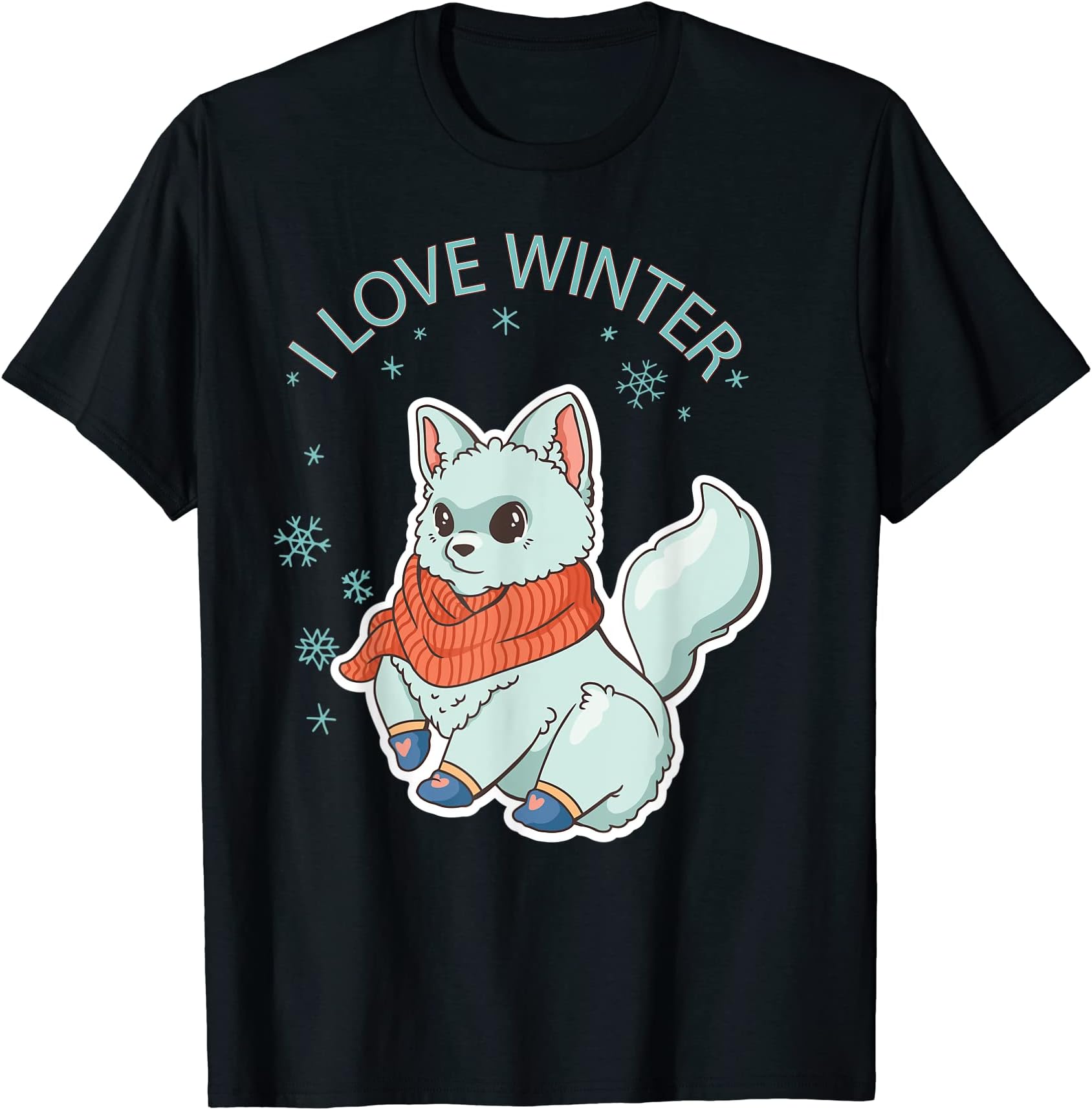 Snowfox in winter outfit T-Shirt