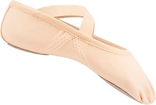 StelleAthletica Women's Stretch Canvas Ballet Shoes - Split Suede Sole Dance Slippers for Yoga & Ballet, Non-Slip Flats