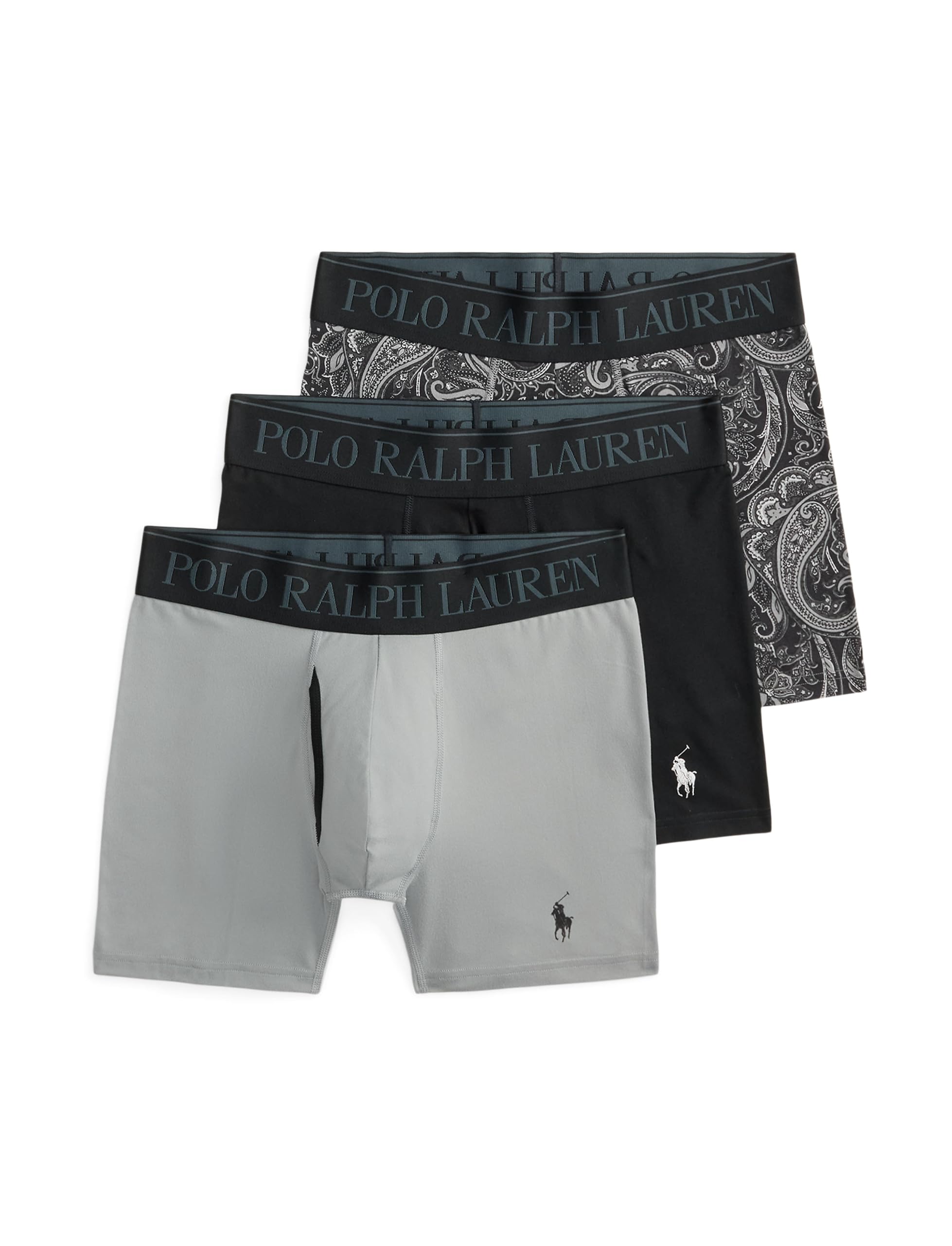 POLO RALPH LAUREN Men's Underwear Boxer Briefs Pack, 3-Pack, 4D Flex Cooling Microfiber Underwear, Wicking Boxer Briefs