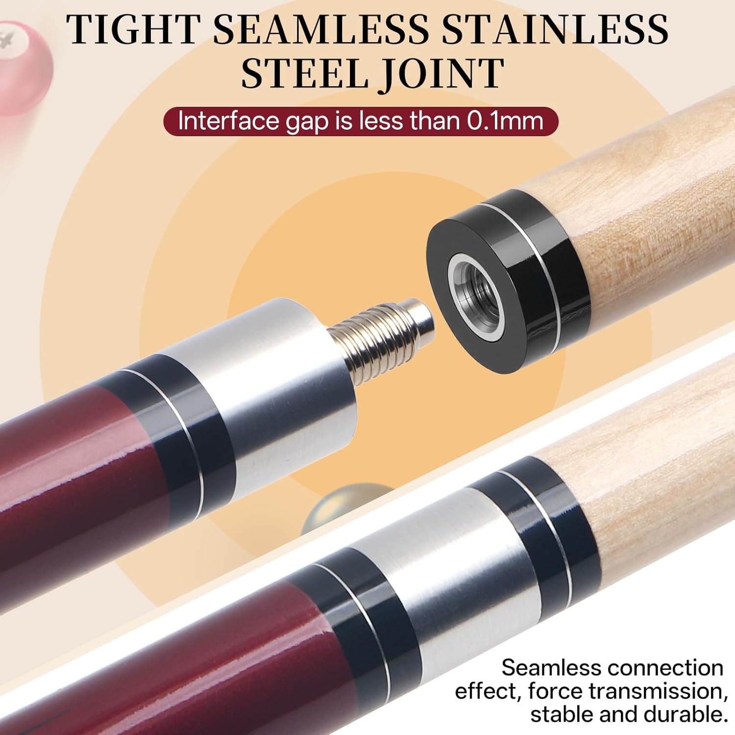 Kmise Pool Stick Set - 58" Pool Cue Stick, Canadian Maple Professional Billiards Pool Cue, Pool Sticks for Adults, 19 20oz Red, Purple, Pool Stick for Bar House Pool Table Sports