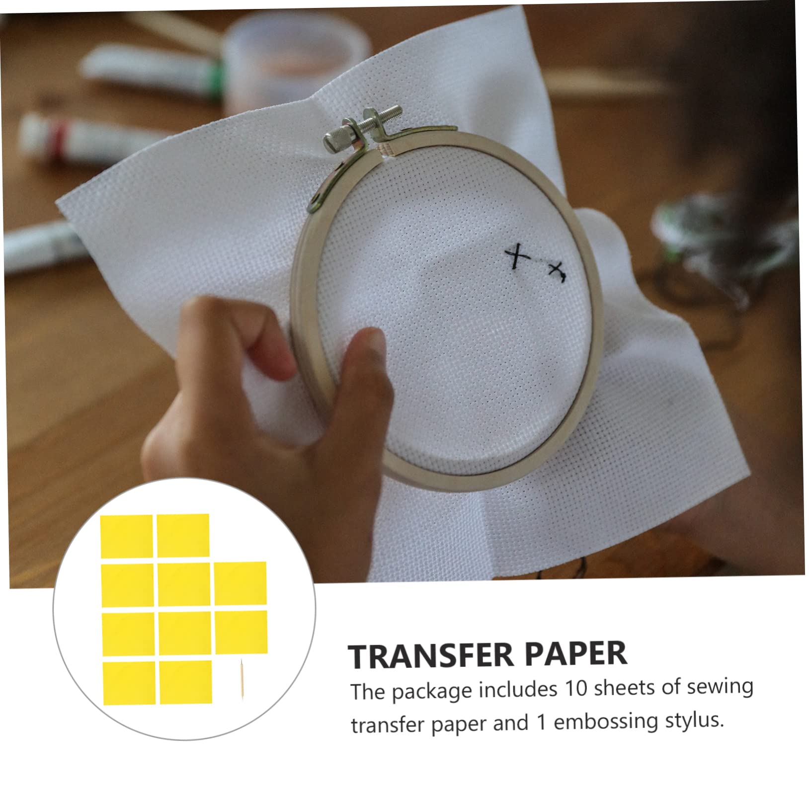 Operitacx 2sets Sewing Carbon Embossing Stylus Transfer Paper for Wood Embroidery Pattern Copy Paper Ideal for 10pcs*2