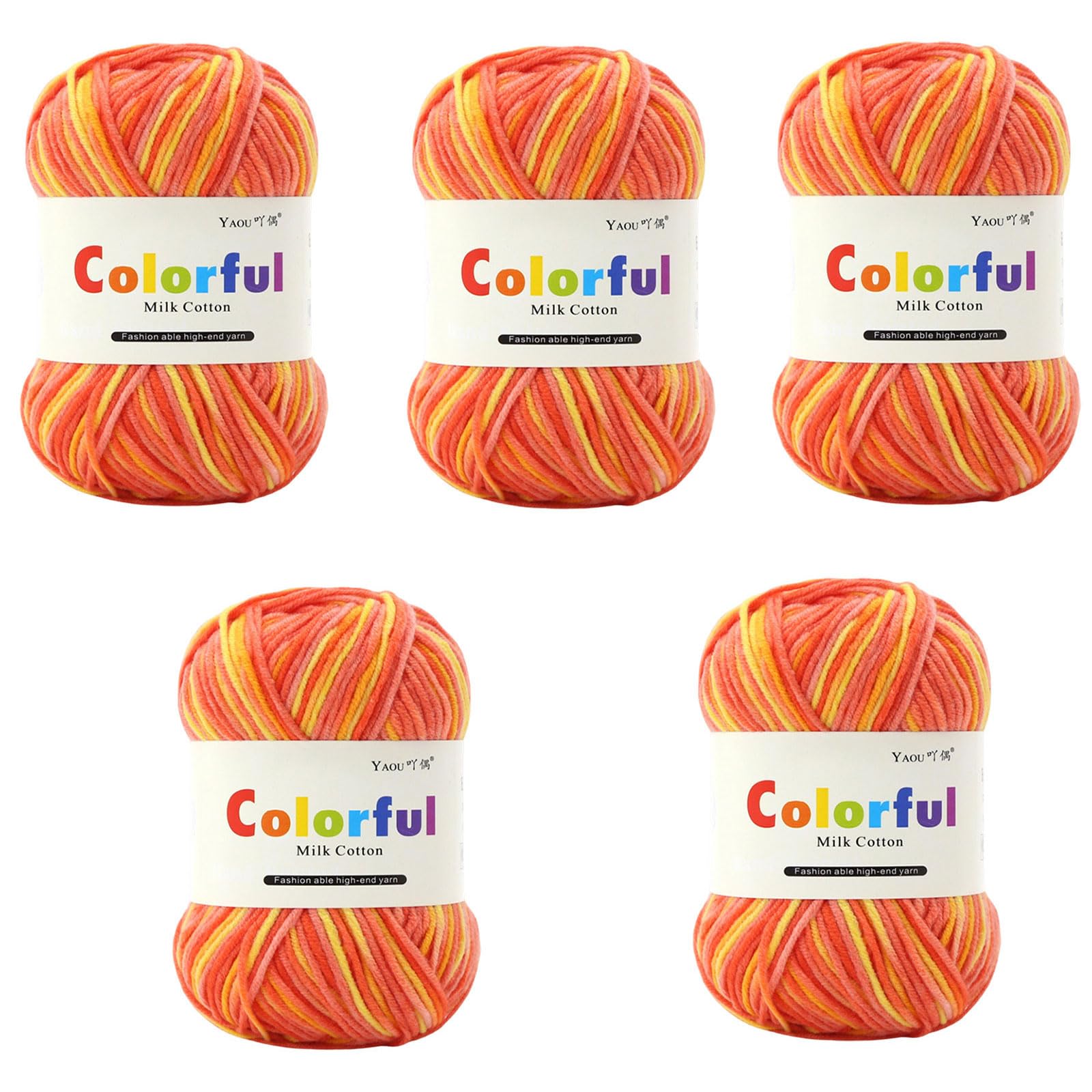 Tsophreniq 5Rolls Multicolored Acrylic Yarn Milk Cotton Yarn for Knitting Sweater Baby Clothing Scarves Blankets Sewing Projects Acrylic