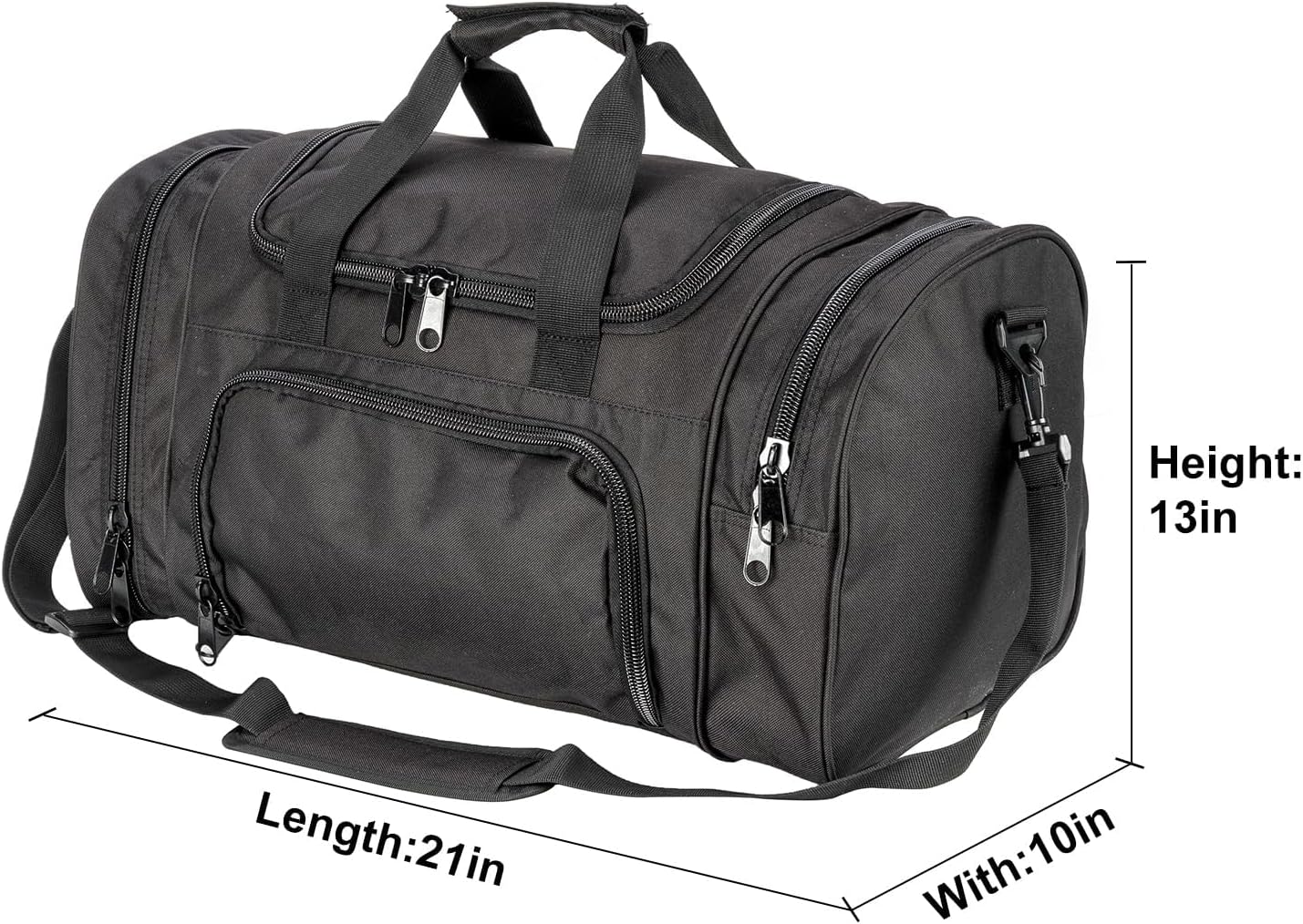 Small Duffel Bag Military Tactical Outdoor Gym Bag with Shoes Compartment for Sports Camping Hunting (Black) - Image 2