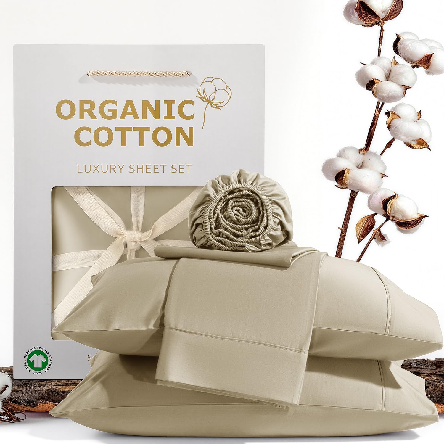 SONORO KATE 100% Organic Cotton Queen Sheets
