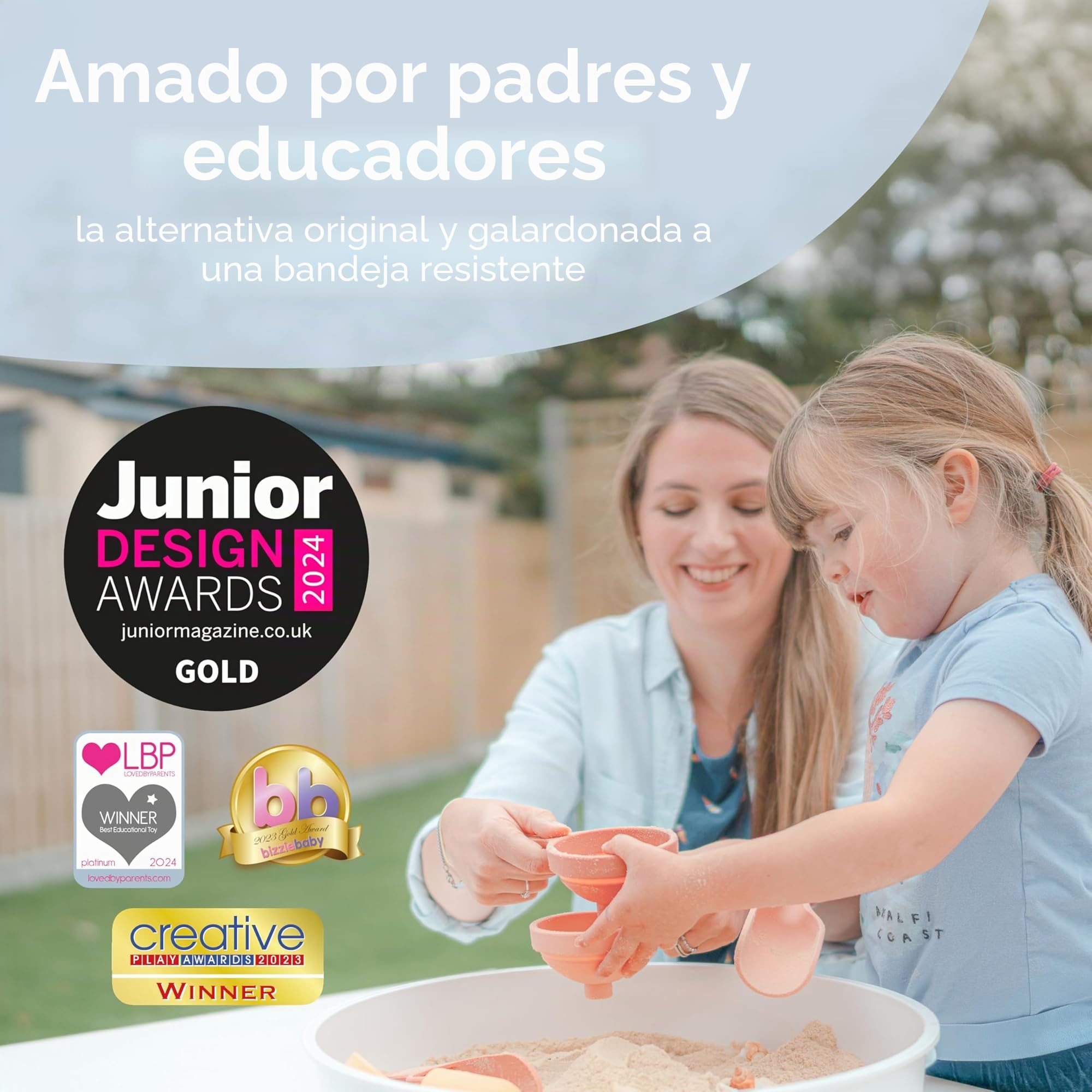 Inspire My Play Play Tray – Bandeja Tuff con tapa – Bandeja de juego sensorial para niños pequeños – Bandejas sensoriales para niños – Juguetes sensoriales para el desarrollo de niños con discapacidad
