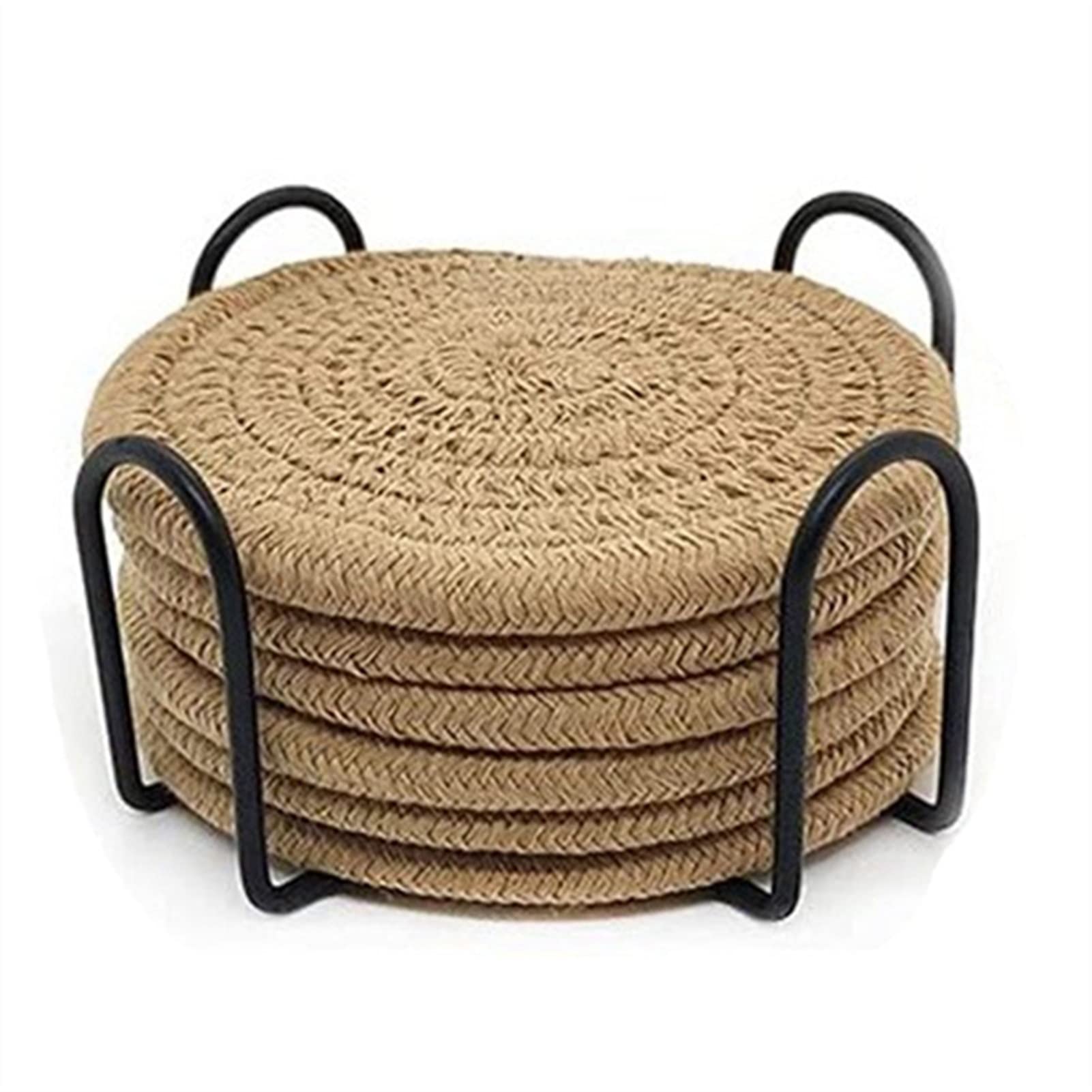 Dessous de verre épais en tissu tissé de haute qualité | Finition soignée et durable lot de 6