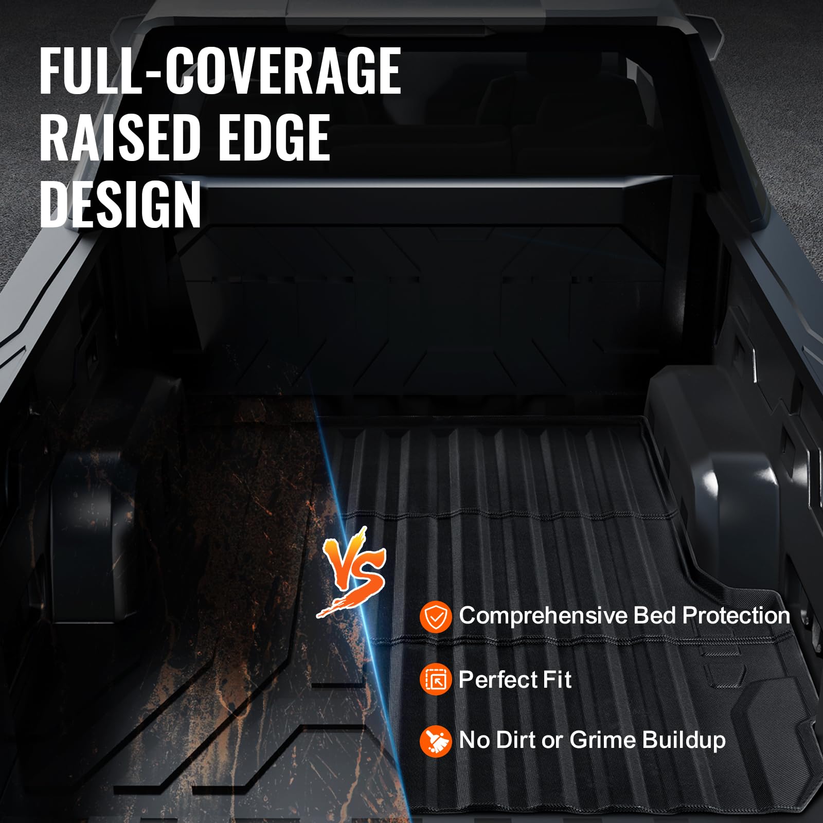 VEVOR Tappetino per Cassone di Camion, Compatibile con Chevrolet Colorado/GMC Canyon 2023-2024, Tappetino per Cassone Resistente per Cassoni da 152,4 cm per Protezione in Tutte Condizioni Atmosferiche