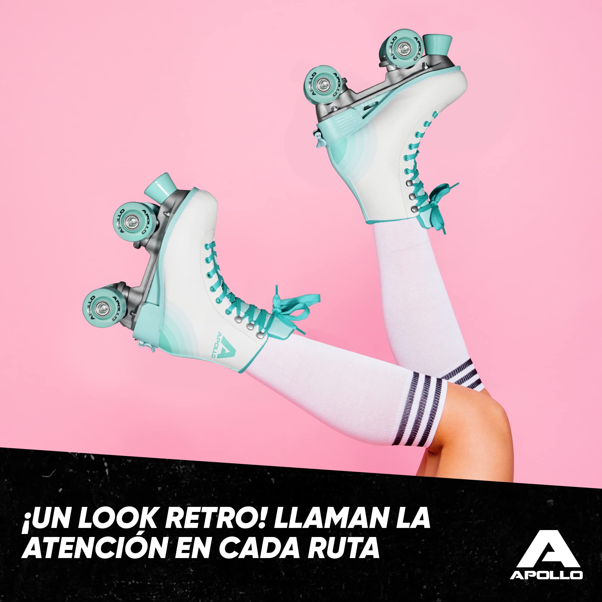 Patines Apollo Classic de 4 Ruedas - para niños, Adolescentes y Adultos, Talla Ajustable, para niñas y Mujeres, cómodos, para Todas Las Edades, 3 Tallas Desde la Talla de Calzado 31 hasta la 42
