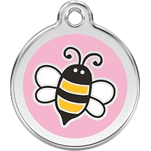 Red Dingo Personalized Bumble Bee Pink Pet ID Dog Tag Small
