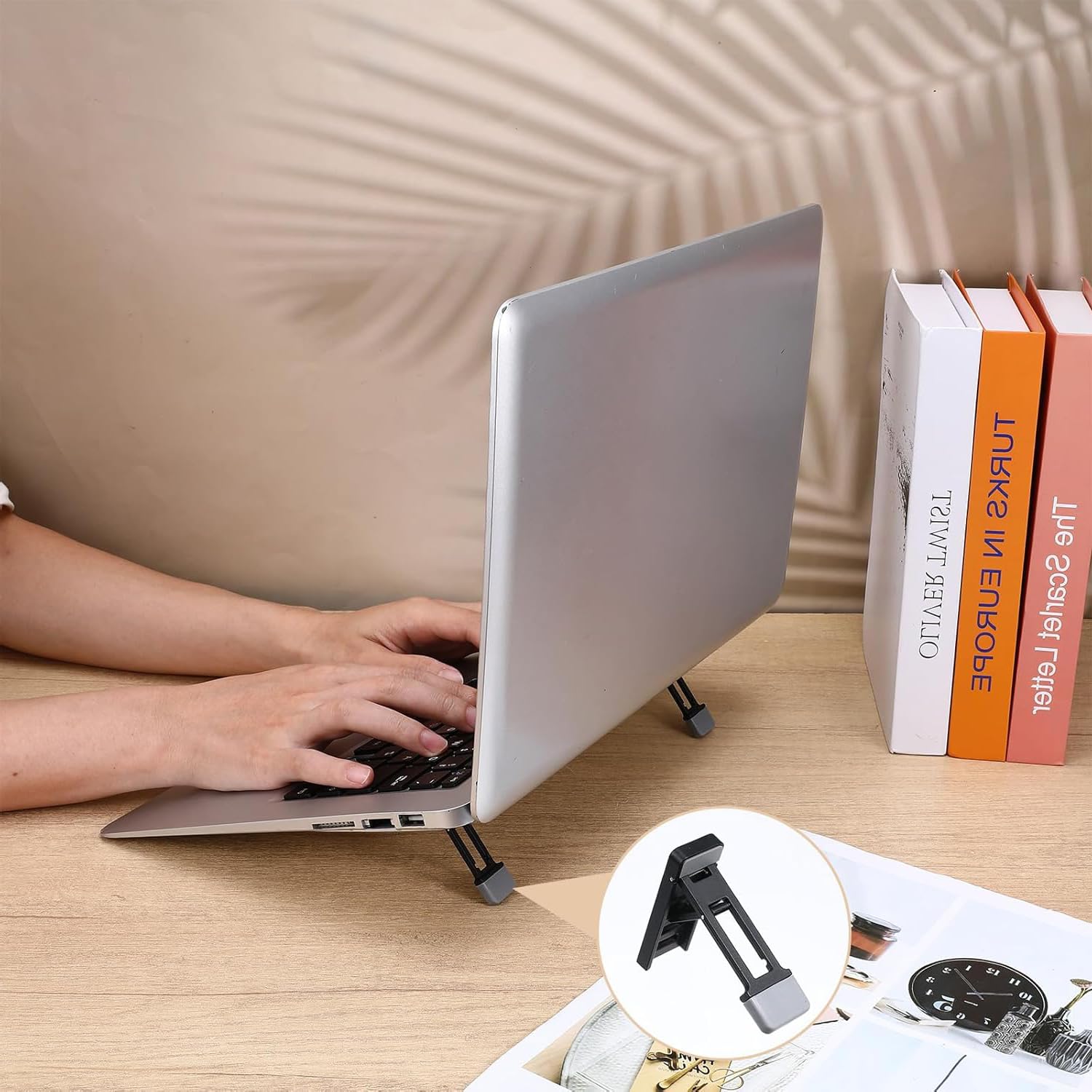 2 pezzi di supporto portatile per tastiera, supporto pieghevole in lega di zinco regolabile su 3 livelli per tastiera di computer Mini supporto da scrivania per laptop per una digitazione erg