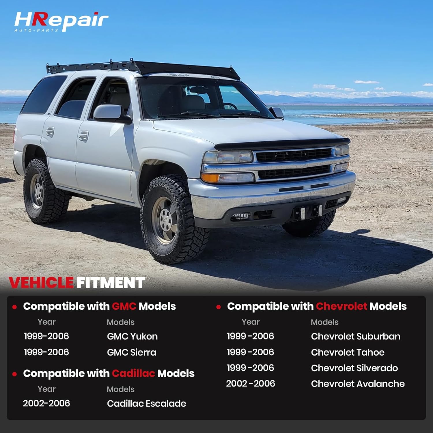 Rear Right Door Armrest Panel fits for 1999-2006 Chevrolet Suburban Tahoe Avalanche & GMC Yukon Sierra & Cadillac Escalade Door Handle Pull Replaces#15152062 - Black