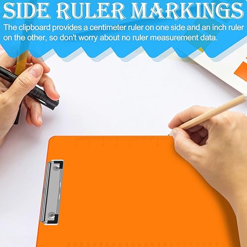 Miniatura 4 de Portapapeles HERKKA - Paquete de 15 portapapeles de plástico de perfil bajo, tamaño de letra A4, suministros de oficina, suministros para el aula