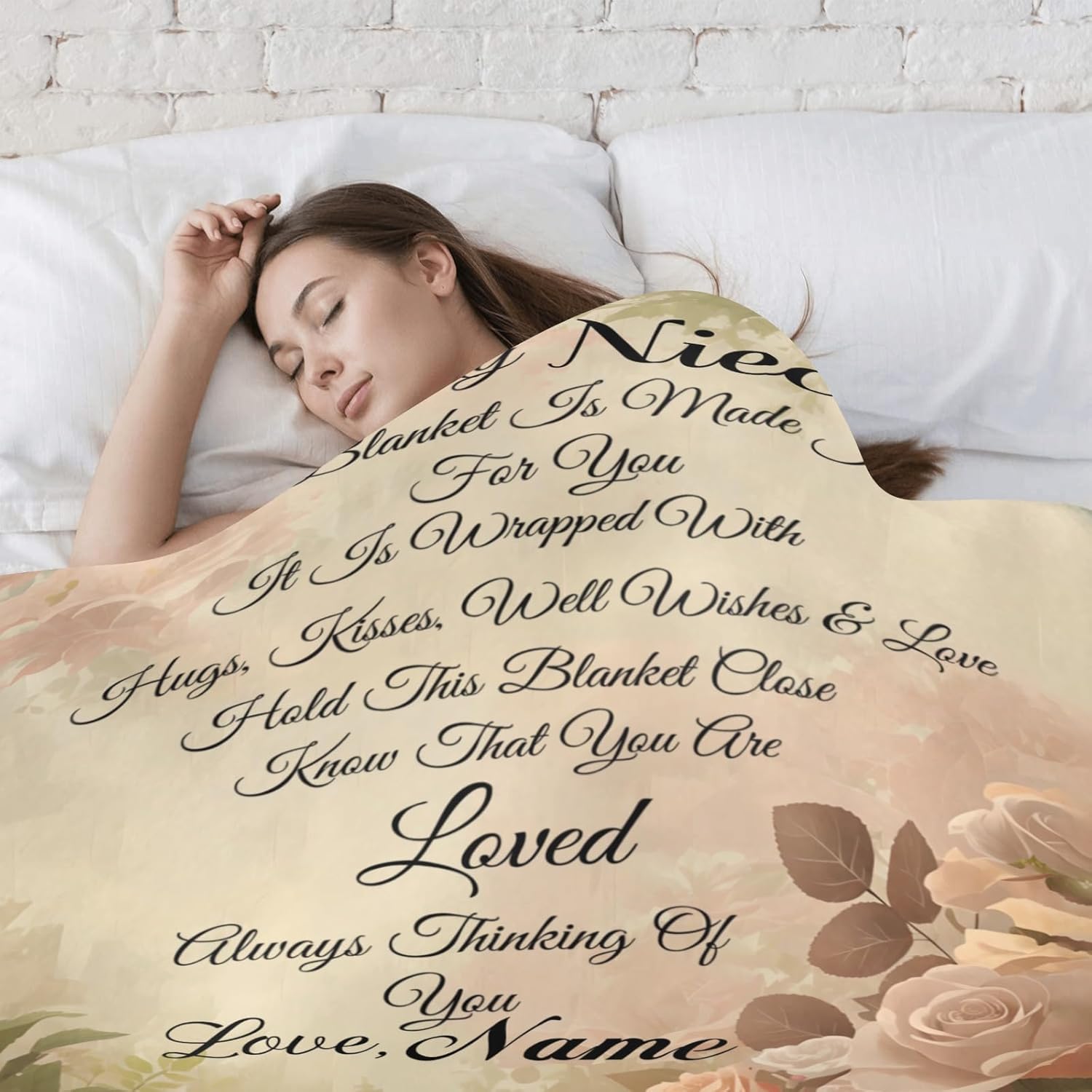 to My Niece Throw Blanket with Name Text for Bed Sofa Super Soft Fleece Blankets Tapestry for Baby Kids Adult Gift 50 x 60 Inch