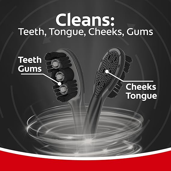 Colgate 360 Vibrate Charcoal Battery Powered Electric Toothbrush with Soft Bristles, 2 Pack, Sonic Powered
