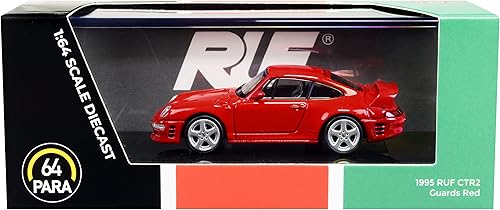 Miniatura 1 de 1995 RUF CTR2 Guards Red 1/64 Modelo de coche fundido a presión por Paragon Models PA-55374