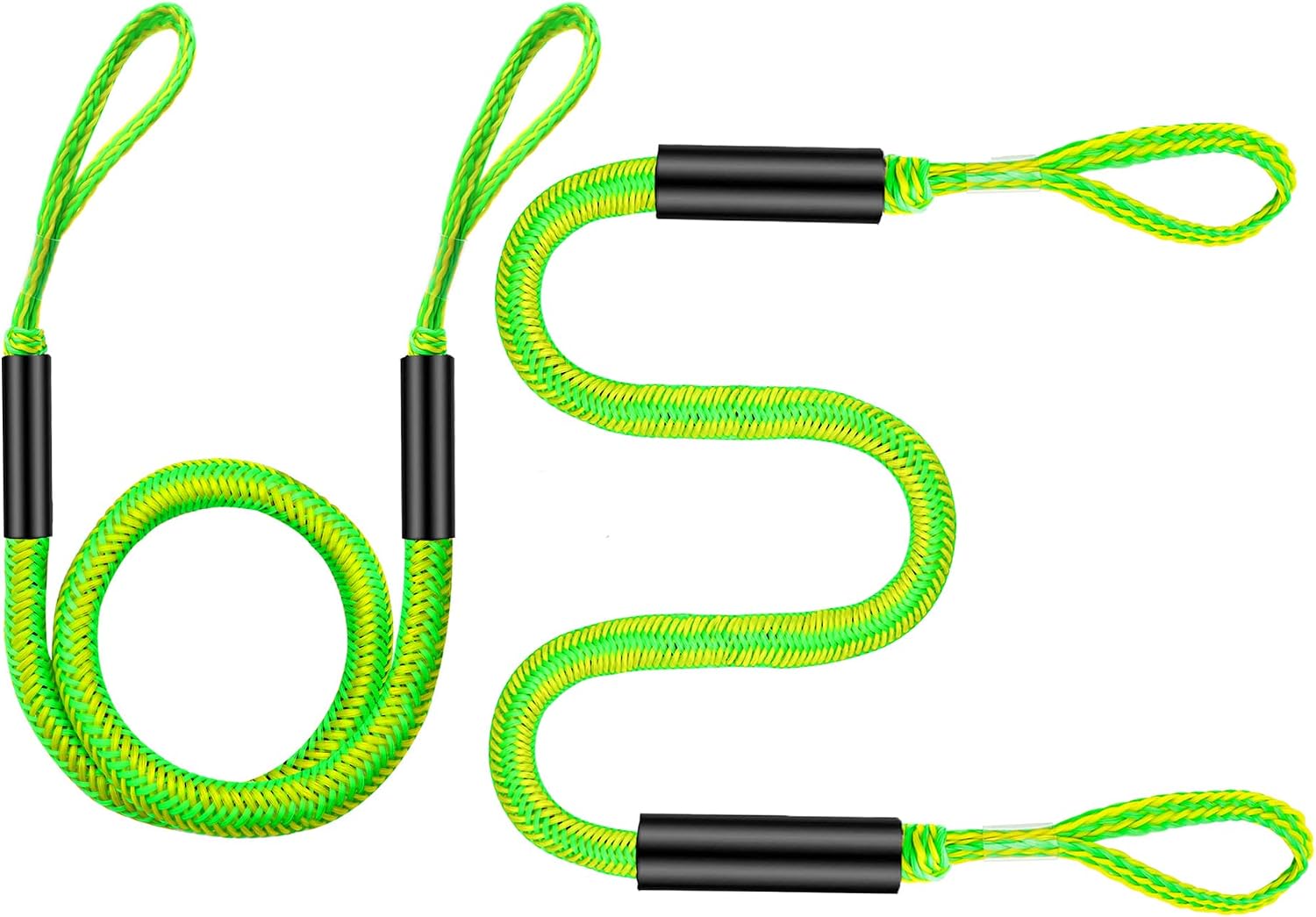 Boat Bungee Dock Lines -(4 ft& 6 ft) Shock Absorber Mooring Ropes with Loop，Boating Docking Ties,Boat Accessories for SeaDoo/Waverunner, Kayak, Pontoon, Dinghy & Small Boats