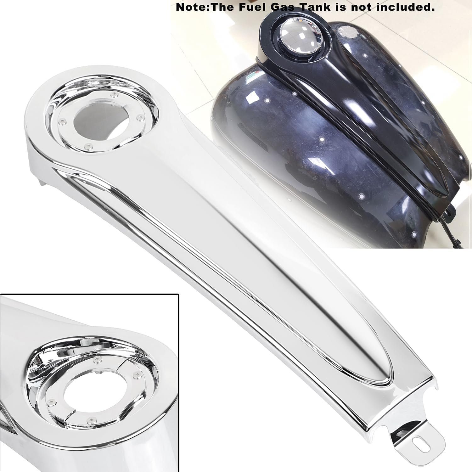 Chrome 5 Gallon Fuel Tank Stretched Panel Dash Oil Fuel Console For Harley Touring Baggers Electra Glide Ultra Glide Street Glide Road Glide 1986-2007