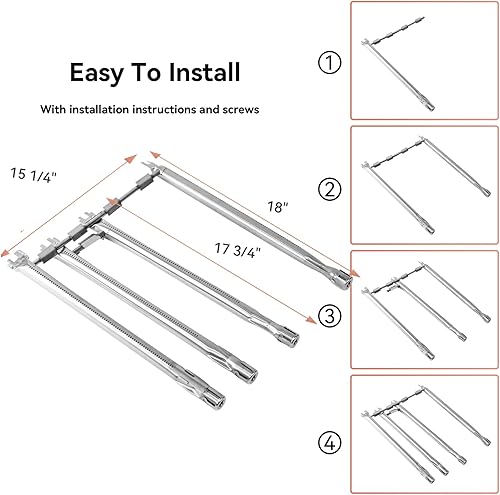 Miniatura 20 de Spirit E310 Parts 7636 Flavorizer Bars 69787 Quemador de parrilla para Weber Spirit y Spirit II Serie 300 E310 E320 E330 S310 S320 S330 con control