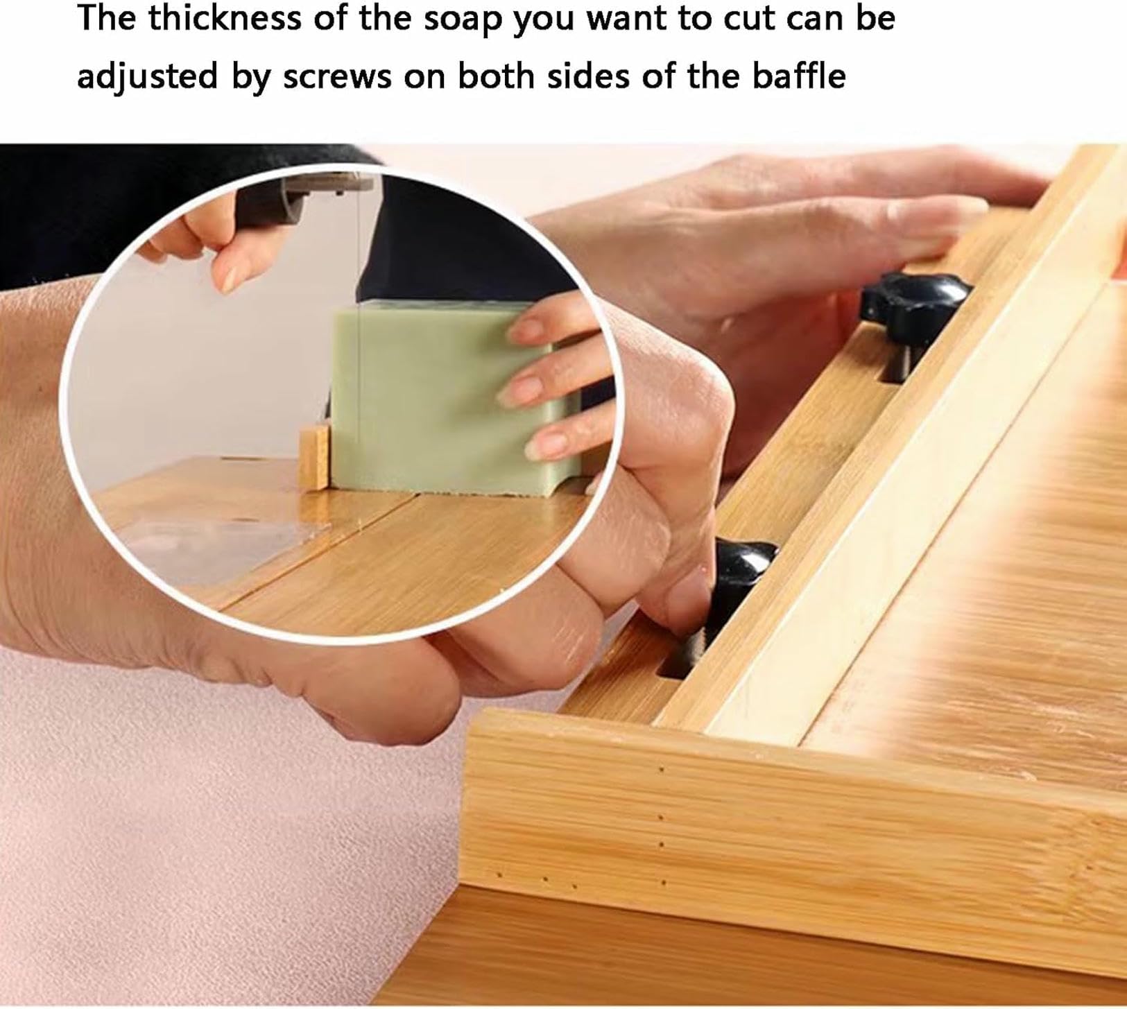 Molde ajustable para cortar pan de jabón con cortador de alambre y escala de tamaño, caja de almacenamiento oculta para hacer jabón, herramienta de corte de pan