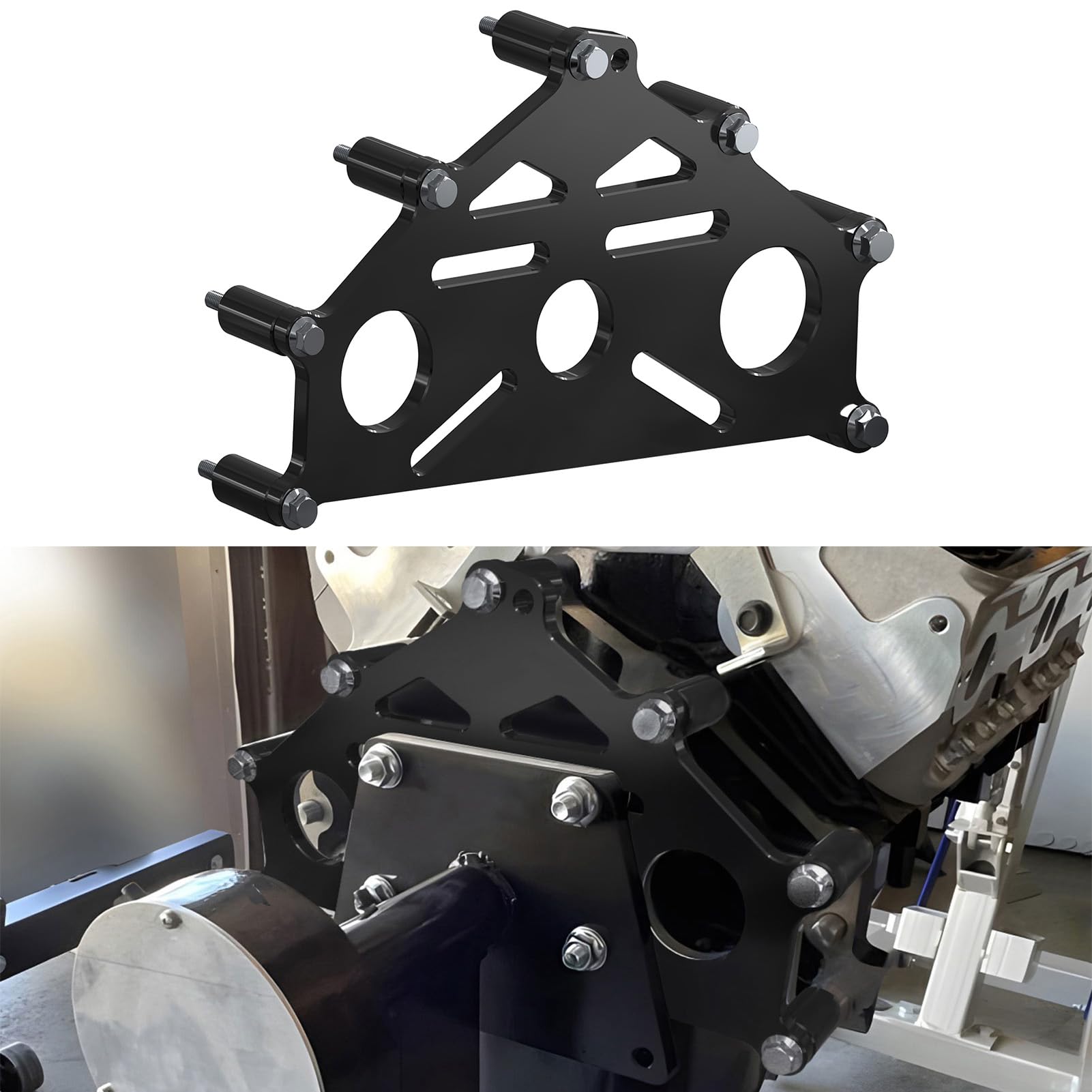 Bevinsee Engine Safe Stand Adapter Plate Compatible with Chevy LS LT Engine BBC SBC 4.8 L 5.3L 6.0L LS7 LQ4 LM7 L96 Heavy Duty Support Bracket
