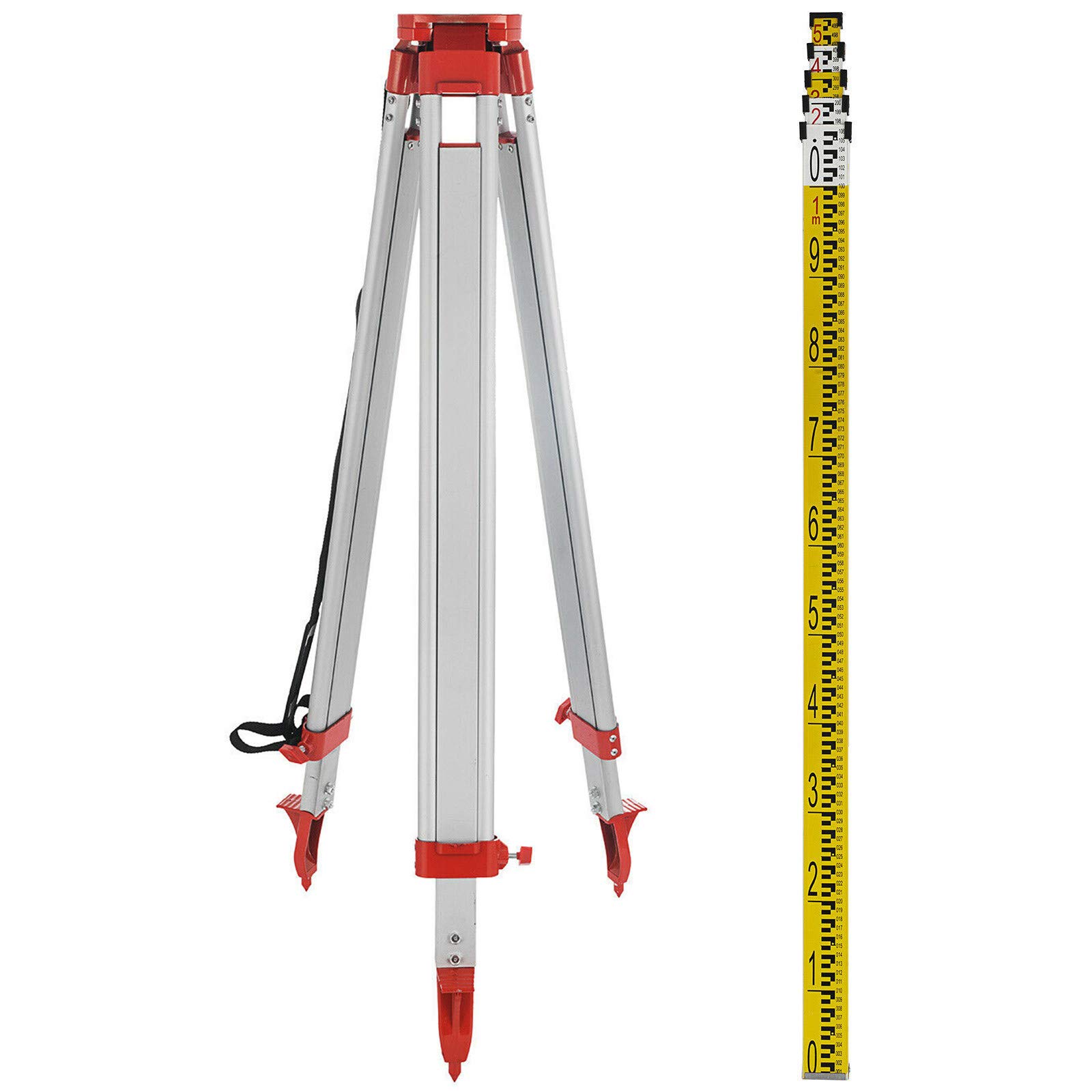 VEVOR Kit Niveau Laser Rotatif Autonivelant avec Trépied et Mire 360° Portée Mesure 500 m Trépied Télescopique pour Construction Bâtiments Professionnels Maçonnerie Clôtures Entrepreneurs Fondations